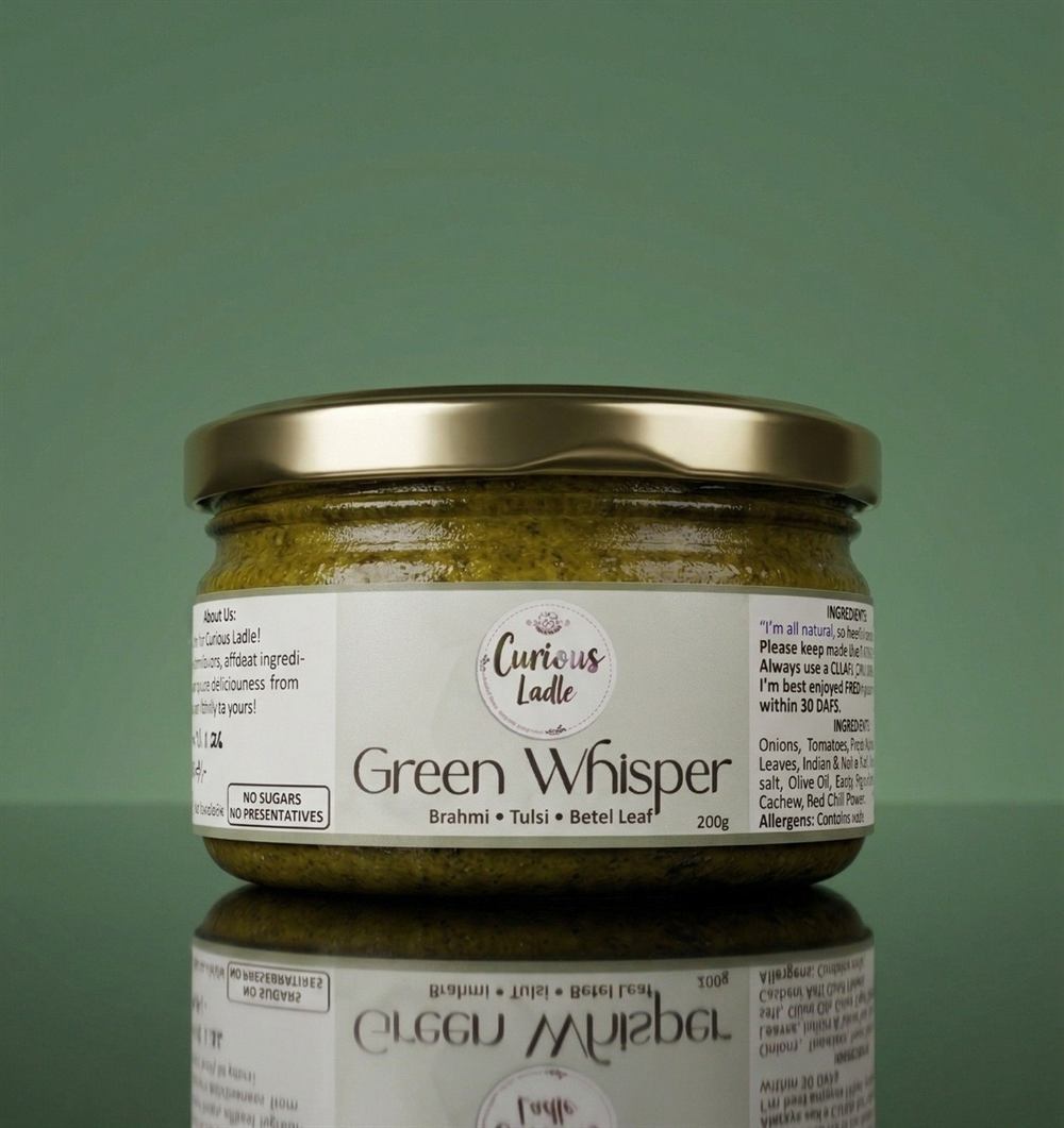 Green Whisper Sauce jar