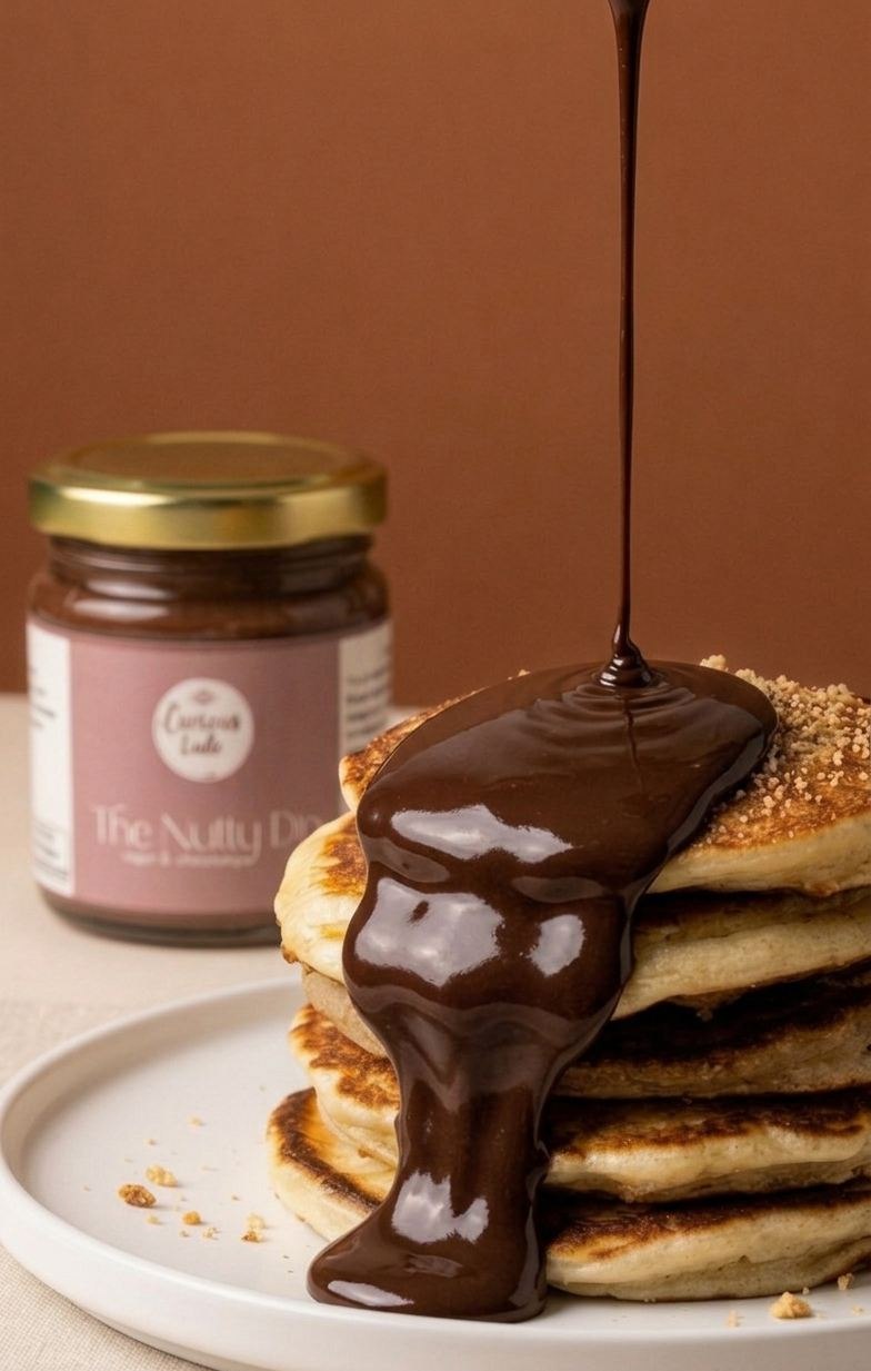 Pancake stack with Nutty Dip drizzle